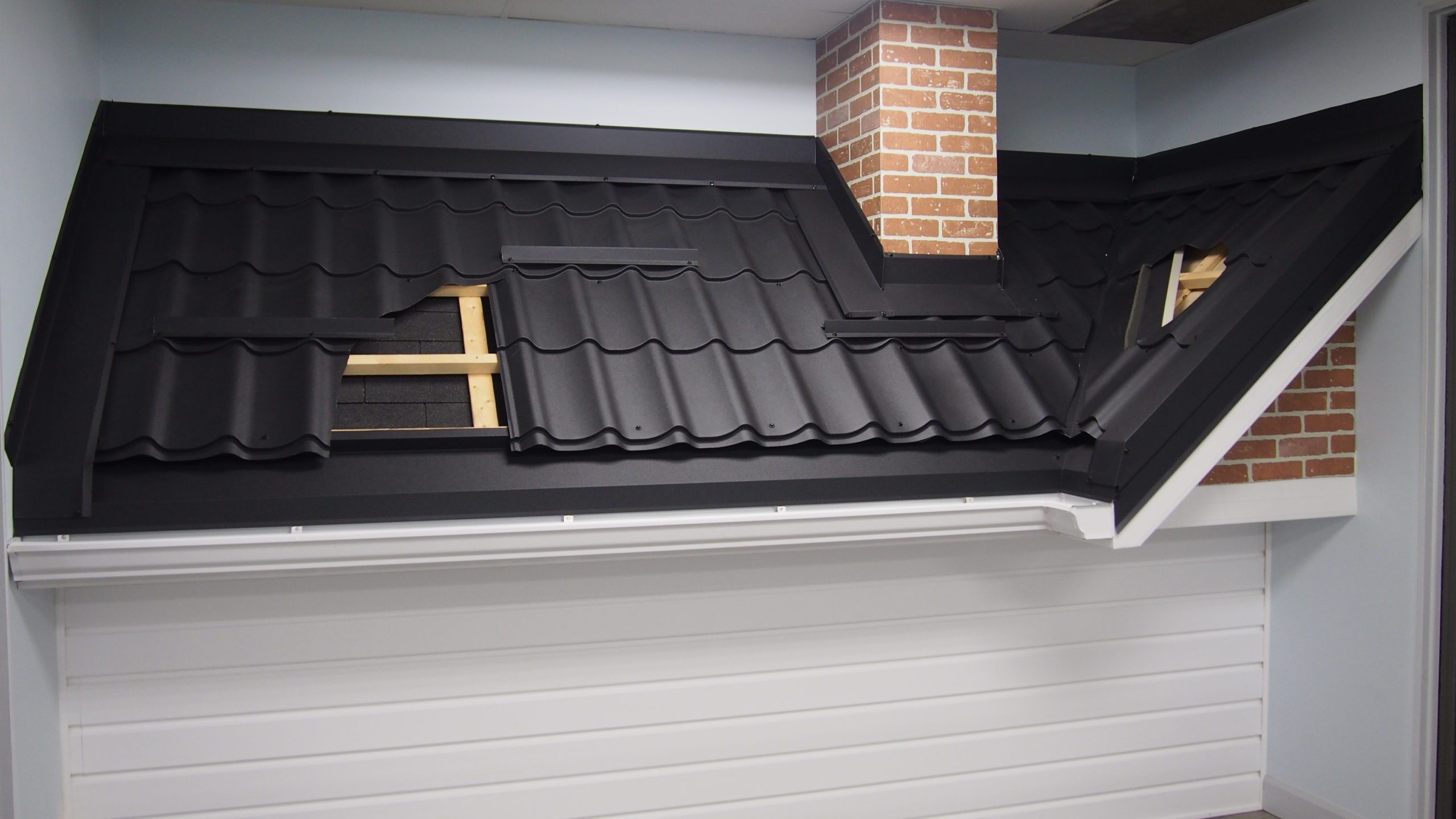 Metal Roofing Materials on mock roof